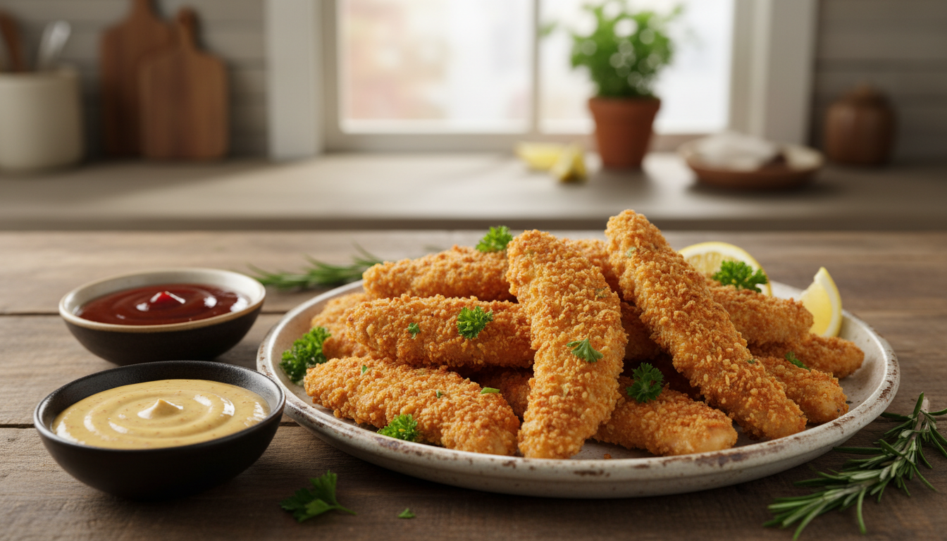 Kako napraviti domaće pileće trake u rerni: hrskava korica bez dubokog prženja